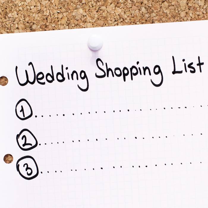 wedding shopping list